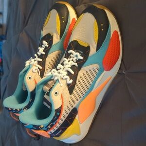 Puma men's RSX sneakers size 7 and 1/2 custom laces.